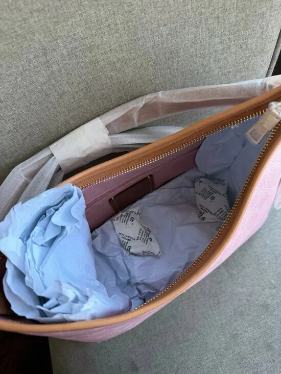 NWT Coach Gold/Powder Pink Laurel Shoulder Bag With Charms CEL12 Signature - Picture 5 of 6